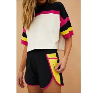 Beach Riot Black and Pink Athletic Shorts